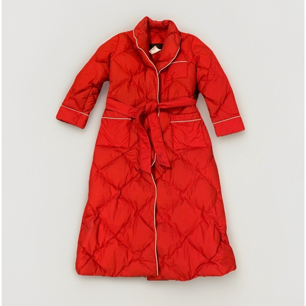 Eddie Bauer Vintage Goose Down Insulated Quilted Robe Belted House Coat Size S